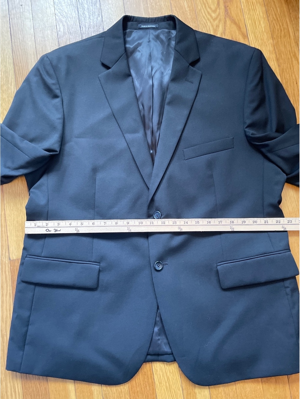 Pronto Uomo Platinum Black 100% Wool Blazer Sport Coat Men's 46 Short 2 Button - Picture 8 of 9